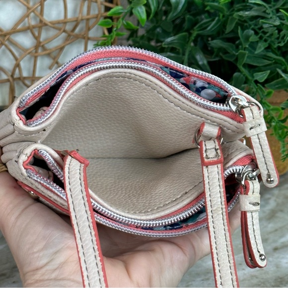 NINE WEST - Mini 3 Component Crossbody Bag Two Top Zip Closures Middle Pocket - Picture 10 of 11